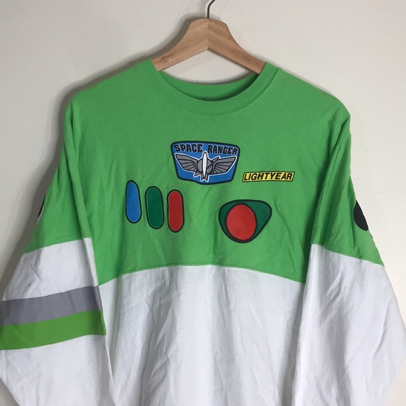 Buzz Lightyear Space Ranger Spirit Jersey Disney Parks Green/White size small - Picture 2 of 13